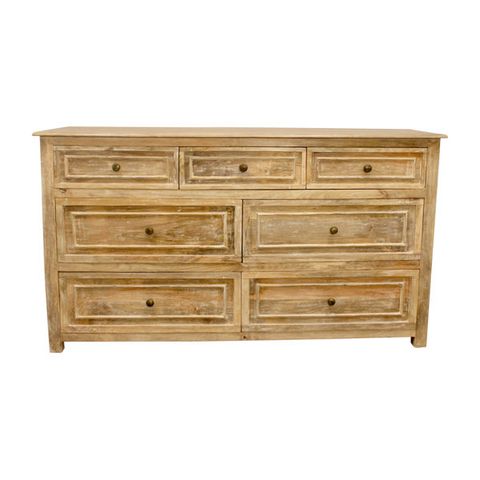 Wildon Home® Ethane 7-Drawer Solid Wood Dresser In Natural Finish | Wayfair for Jenna 7-Drawer Solid Wood Dresser, Natural Finish