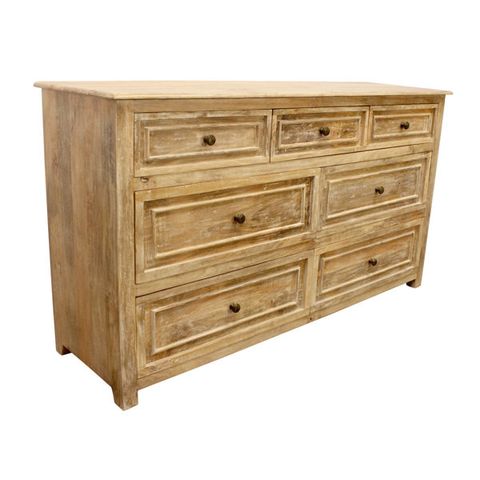 Wildon Home® Ethane 7-Drawer Solid Wood Dresser In Natural Finish | Wayfair for Jenna 7-Drawer Solid Wood Dresser, Natural Finish