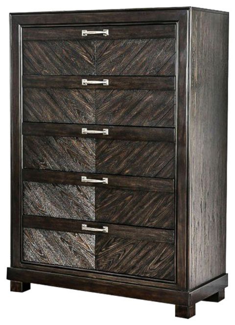 Wooden 5 Drawers Chest, Espresso - Transitional - Dressers - By Simple ... intended for Chest With 5 Drawers, Espresso
