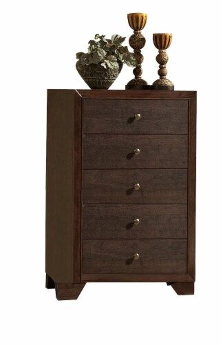 Wooden Chest With 5 Spacious Drawers , Espresso Brown, 1 - Smith’s Food ... intended for Chest With 5 Drawers, Espresso