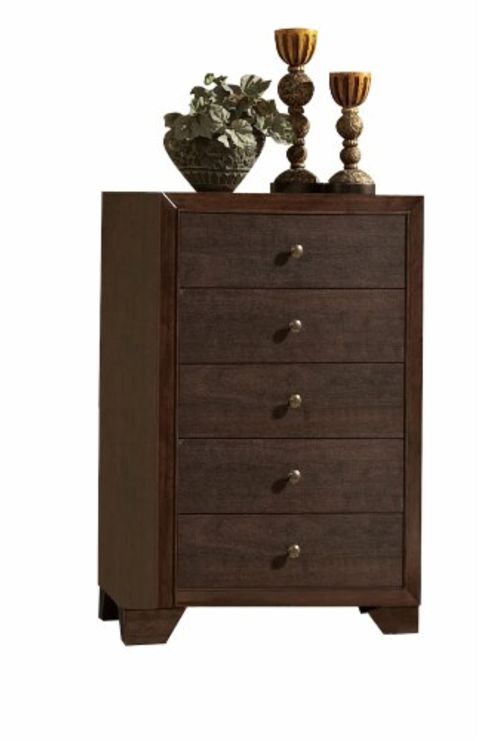 Wooden Chest With 5 Spacious Drawers , Espresso Brown, 1 - Smith’s Food ... intended for Chest With 5 Drawers, Espresso