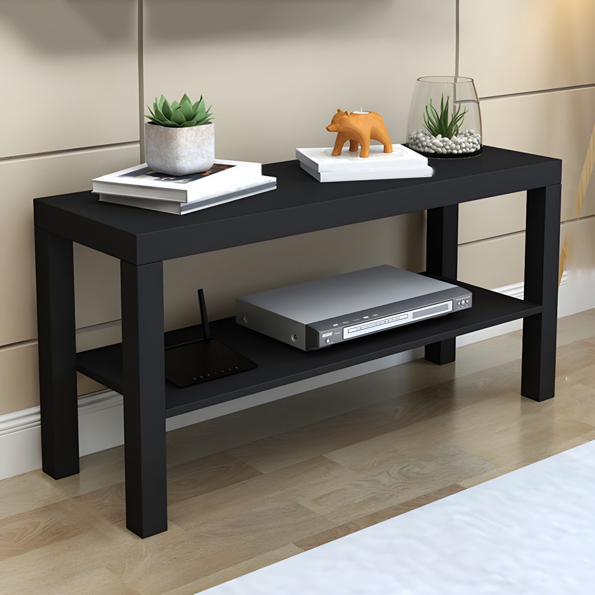 Wooden Open Shelf Tv Stand With Open Storage &amp; Non-Adjustable Shelves ... intended for Understanding the Design Philosophy Behind Modern Media Furniture