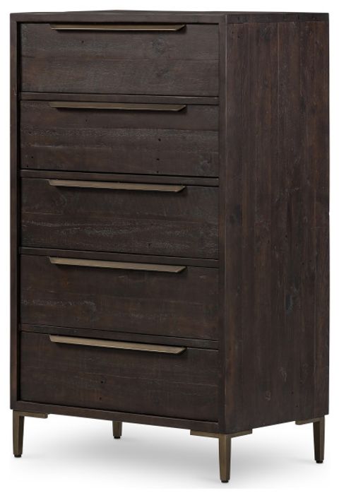Wyeth 5 Drawer Dresser, Dark Carbon - Transitional - Dressers - By Four ... within Wyeth 5 Drawer Dresser, Dark Carbon
