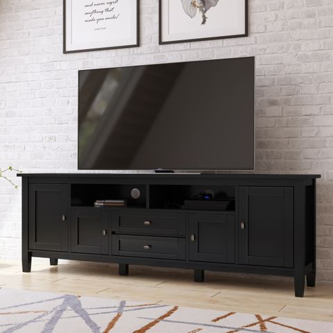 Wyndenhall Norfolk Solid Wood 72 Inch Wide Tv Media Stand For Tvs Up To ... inside Maximizing your TV viewing experience with thoughtful furniture design