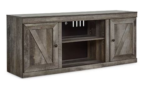 Wynnlow 2 Door 60" Tv Stand With Open Center Shelving | Dorsett Furniture within Concord 2-Door 60" Tv Stand Console Distressed Java