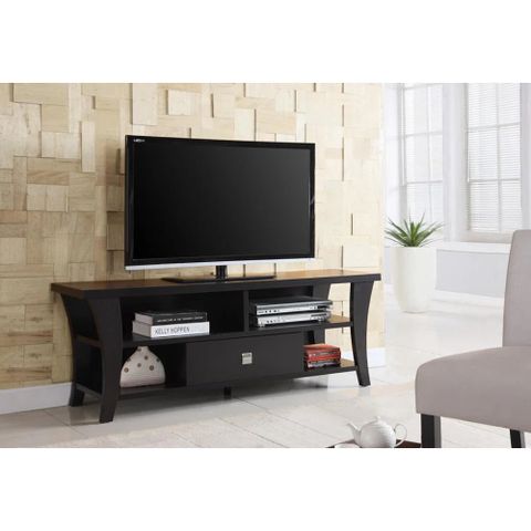17 Stories Anita 1-Drawer Engineered Wood 60? Tv Stand Cappuccino | Wayfair pertaining to James 3-Drawer Engineered Wood 60" Tv Stand Dark Pine