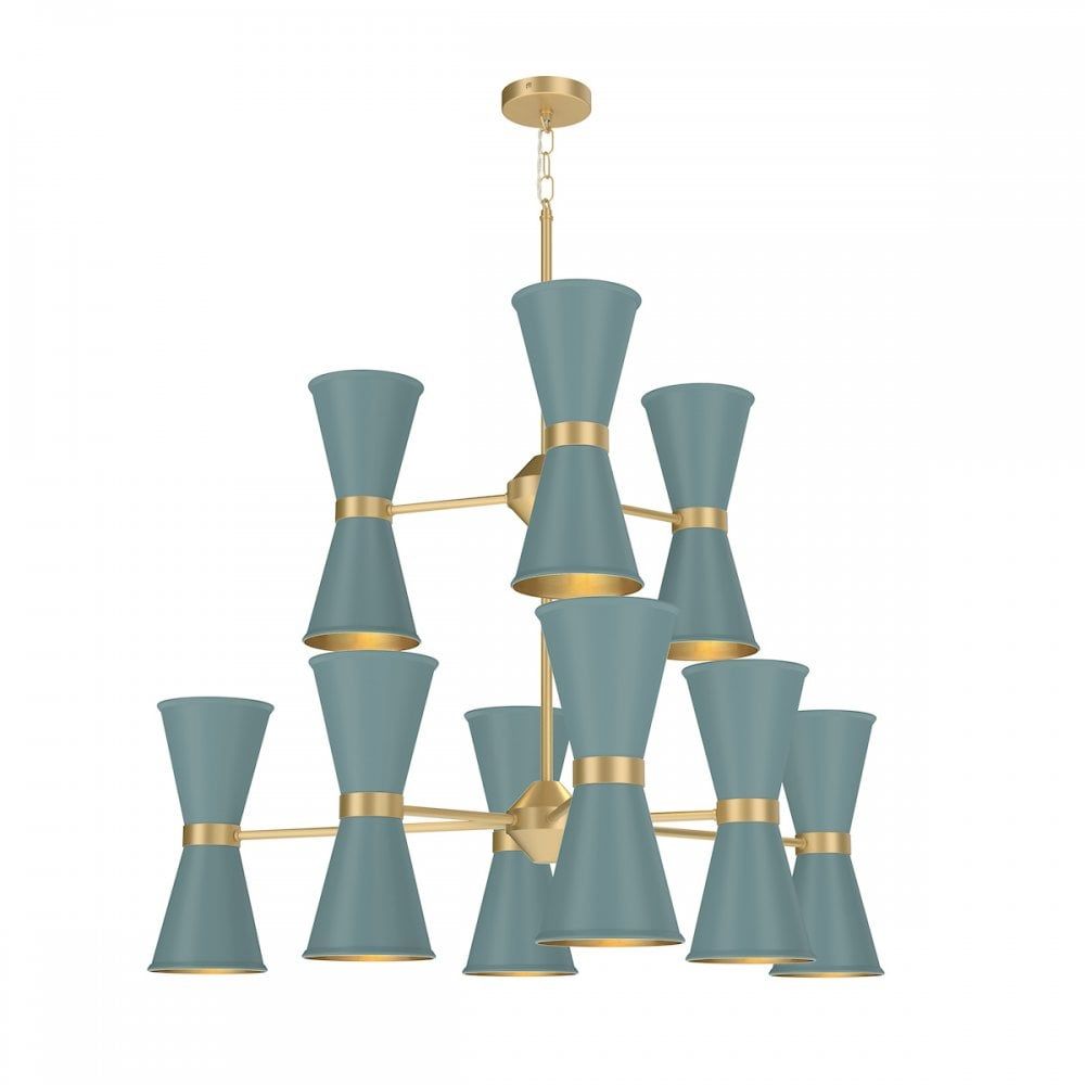 18 Light Ceiling Pendant Brass River Blue Brass | David Hunt for How the Zeno 8.5 Wide Pendant with Metal Shade Transforms Interior Lighting