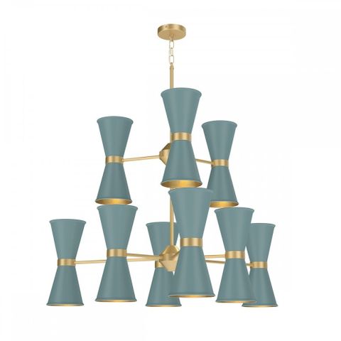 18 Light Ceiling Pendant Brass River Blue Brass | David Hunt for How the Zeno 8.5 Wide Pendant with Metal Shade Transforms Interior Lighting