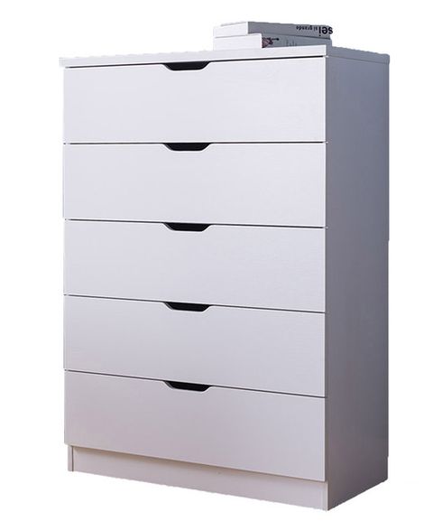 5 Drawers Chest Dresser, 5 Drawers, White - Contemporary - Dressers ... with regard to Modern White And Black 5-Drawer Chest