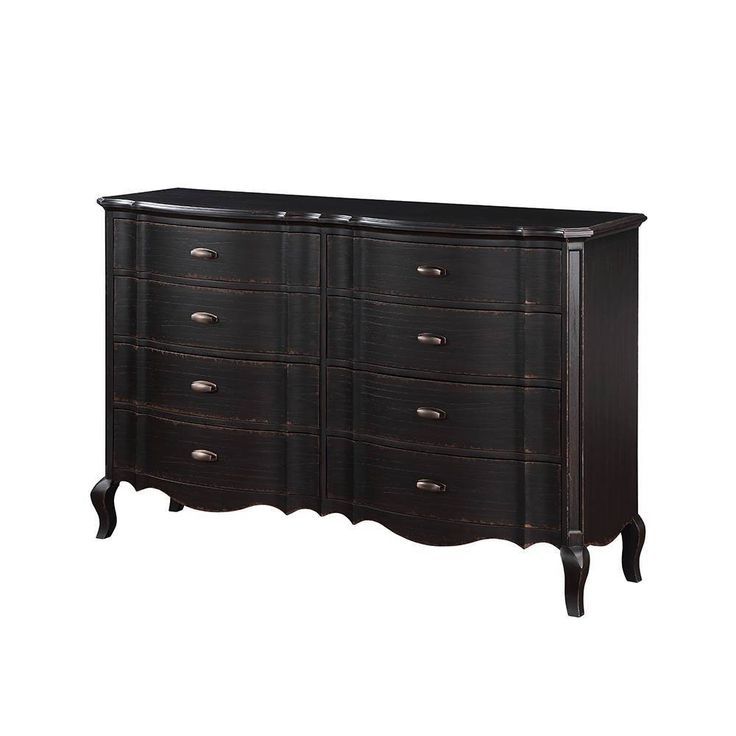64&quot; Chelmsford Decorative Storage Drawer Antique Black Finish - Acme ... regarding Acme Chelmsford Dresser