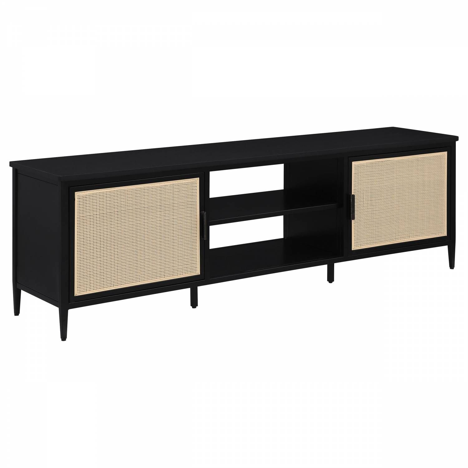 710034 Amherst 2-Door 70-Inch Metal Tv Stand Media Console Black pertaining to Amherst 2-Door 70&quot; Metal Tv Stand Media Console Black