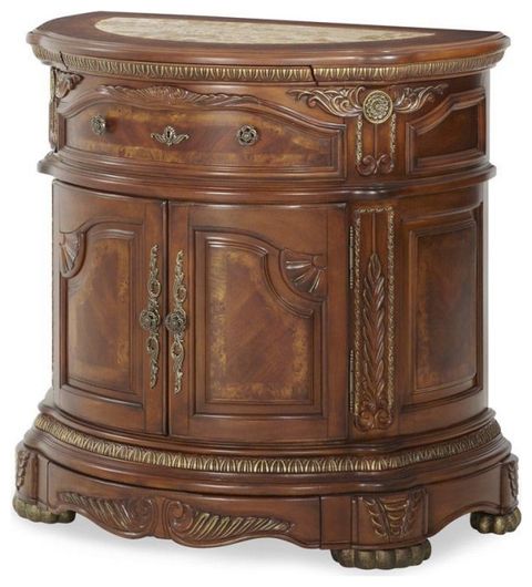 Aico Amini Cortina 5 Pc Queen Sleigh Bed W 2 Bedside Chest Set In Honey ... with regard to Cortina Dresser and Mirror Set - Honey Walnut