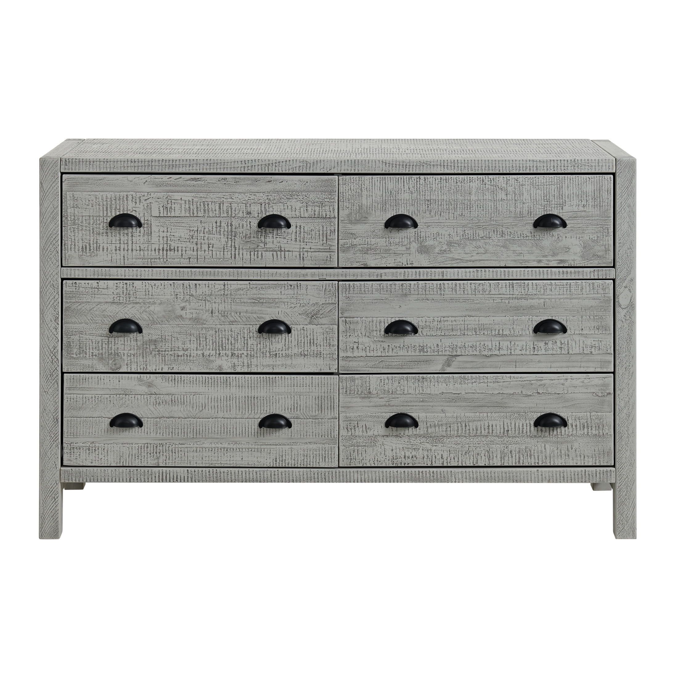 Alaterre Furniture Arden 6-Drawer Double Dresser, Solid Pine Wood ... in Arden 6-Drawer Wood Double Dresser