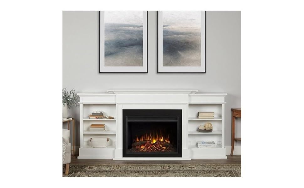 White’s Contemporary Living Spaces Enhanced by Electric Fireplace Design