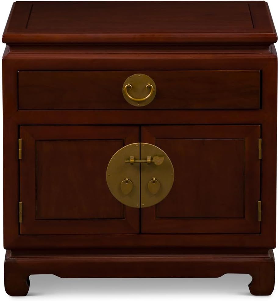 Amazon.com: Chinafurnitureonline Red Elmwood Chinese Ming Cabinet ... for Cherry Finish Elmwood Chinese Petite Ming Media Cabinet