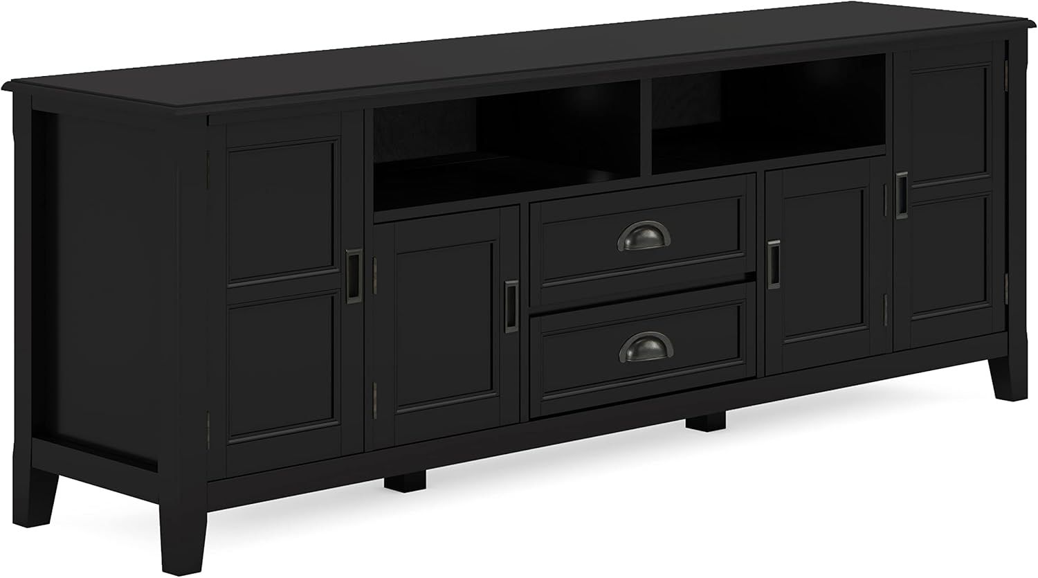 Amazon.com: Simplihome Burlington Solid Wood 72 Inch Wide Transitional ... throughout Design Elements That Make This TV Stand a Room Staple
