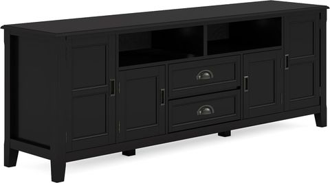 Amazon.com: Simplihome Burlington Solid Wood 72 Inch Wide Transitional ... throughout Design Elements That Make This TV Stand a Room Staple