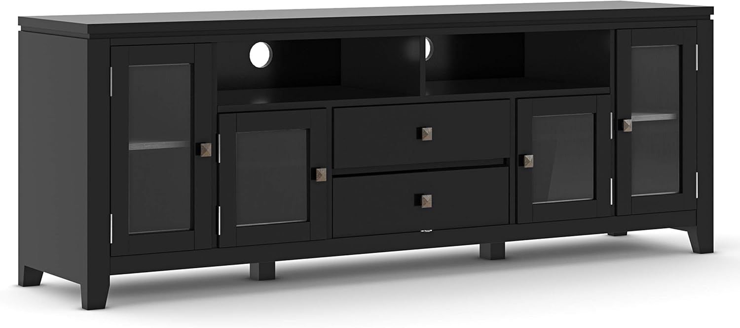 Amazon.com: Simplihome Cosmopolitan Solid Wood 72 Inch Wide ... throughout Design Elements That Make This TV Stand a Room Staple