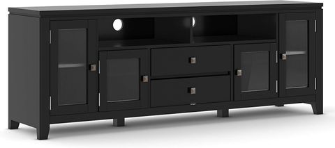 Amazon.com: Simplihome Cosmopolitan Solid Wood 72 Inch Wide ... throughout Design Elements That Make This TV Stand a Room Staple