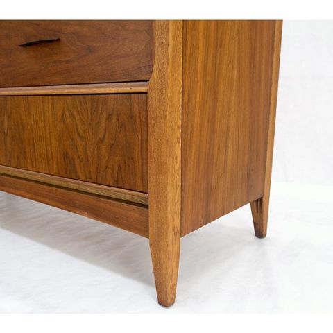 American Walnut Compact Mid-Century Modern Double Dresser 6 Drawers ... throughout The evolution of walnut double dressers from mid-century design movement