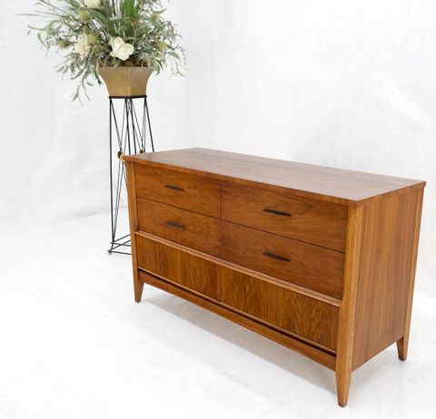 American Walnut Compact Mid-Century Modern Double Dresser 6 Drawers ... within The evolution of walnut double dressers from mid-century design movement
