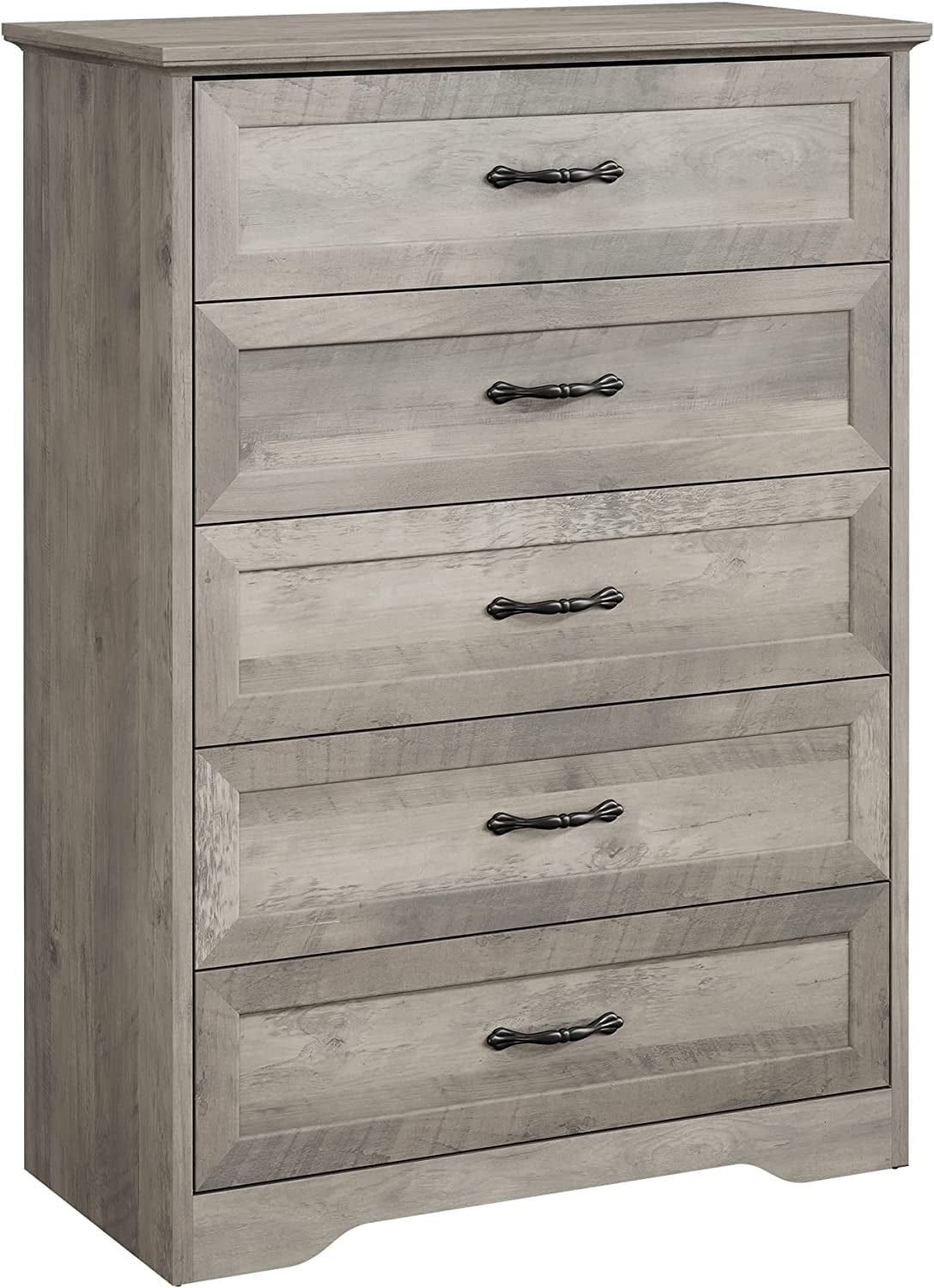 Amyove 5-Drawer Dresser, Mid Century Style, Light Grey, Tall Wood Chest ... with regard to Maximizing Storage with a 58 X 16 X 37 Weathered Gray Dresser