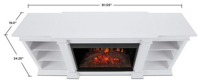 Bowery Hill 81&quot; Modern Wood Entertainment Fireplace Tv Stand In White ... intended for Bowery Hill Contemporary Electric Fireplace Entertainment Center In White