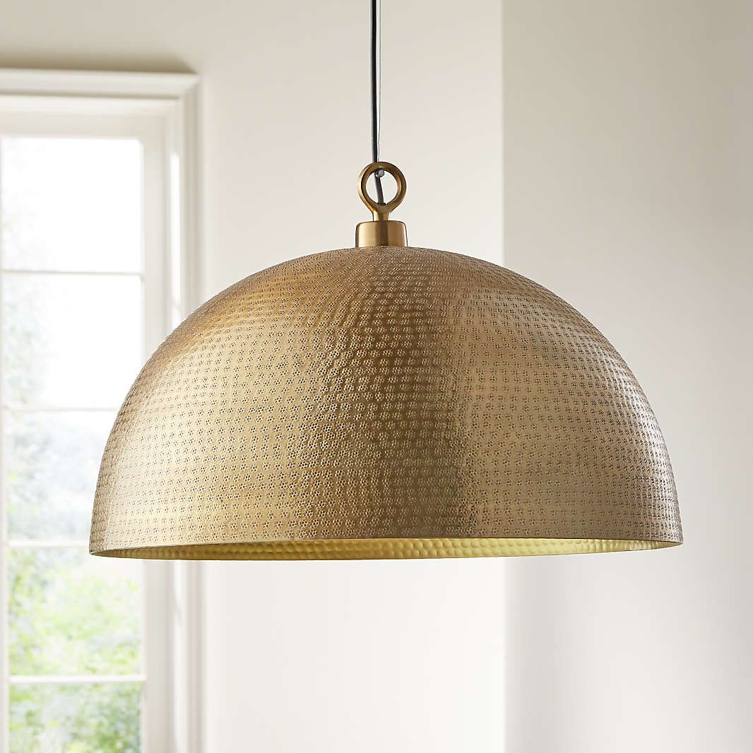 Brass Pendant Lights | Crate &amp; Barrel with regard to Exploring the Versatility of the Zeno 8.5 Wide Pendant with Metal Shade in Brass/Brass