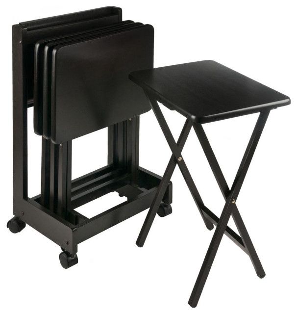 Design and Functionality of Brienda 5-PC Set Flip Top Snack Table Coffee Finish