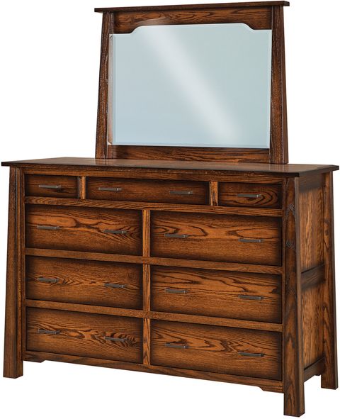 Cambridge 9 Drawer Dresser And Mirror | Amish Cambridge Dresser throughout 9 Drawer Dresser And Mirror