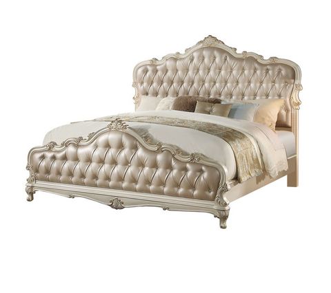 Chantelle Collection Bedroom Set Pearl White Finish | Casye Furniture within Chantelle Chest, Pearl White