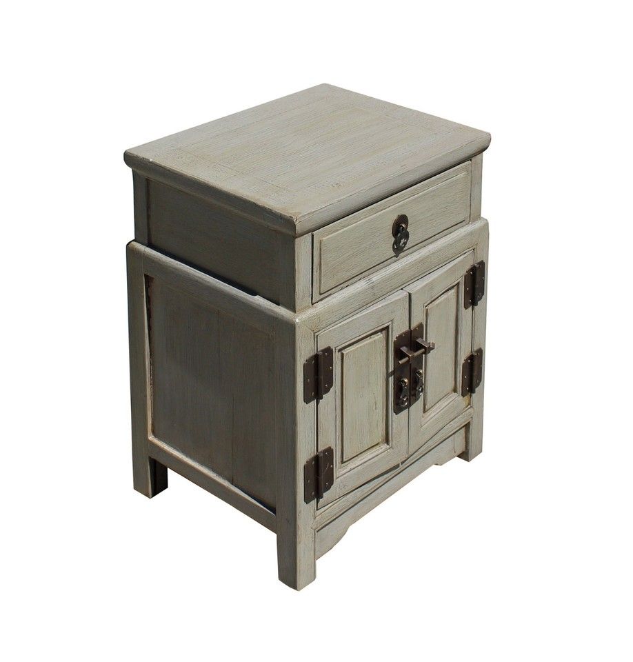 Choosing the Right Chinese Distressed Light Gray Metal Hardware End Table Nightstand Hcs3917 for Your Space