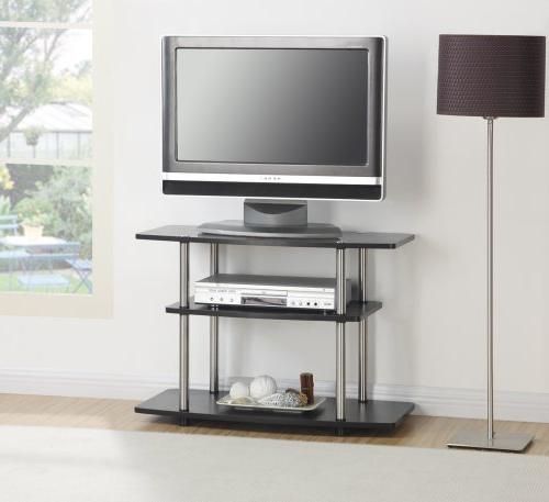Convenience Concepts Designs2Go 3-Tier Tv Stand For Fl pertaining to Convenience Concepts Designs2Go Three-Tier Wood 32&quot; Tv Stand In Nutmeg Wood