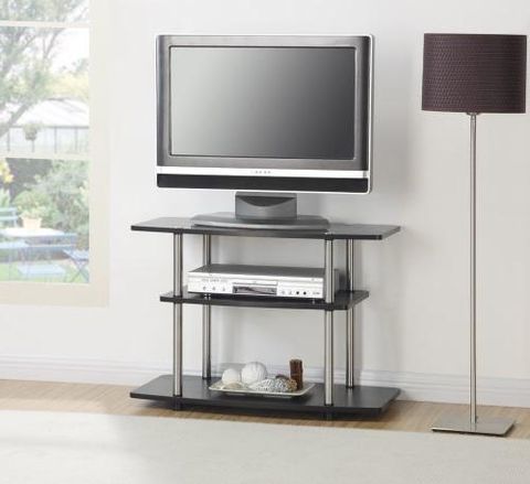 Convenience Concepts Designs2Go 3-Tier Tv Stand For Fl pertaining to Convenience Concepts Designs2Go Three-Tier Wood 32" Tv Stand In Nutmeg Wood