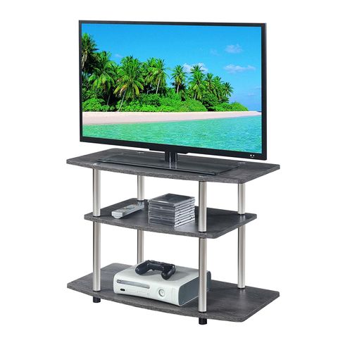 Convenience Concepts Designs2Go Three-Tier 32" Tv Stand In Gray Wood ... for Convenience Concepts Designs2Go Three-Tier Wood 32" Tv Stand In Nutmeg Wood