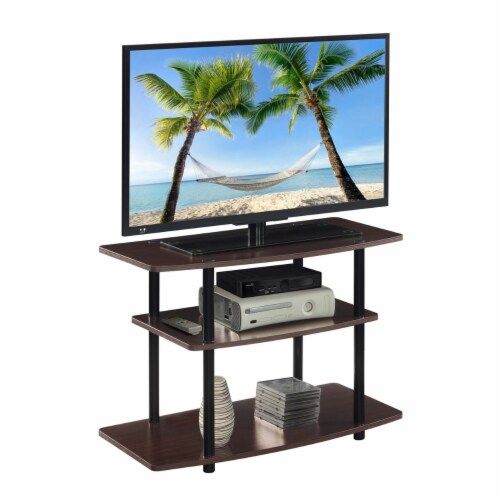 Convenience Concepts Designs2Go Three-Tier Tv Stand In Espresso Wood ... throughout Convenience Concepts Designs2Go Three-Tier Wood 32&quot; Tv Stand In Nutmeg Wood