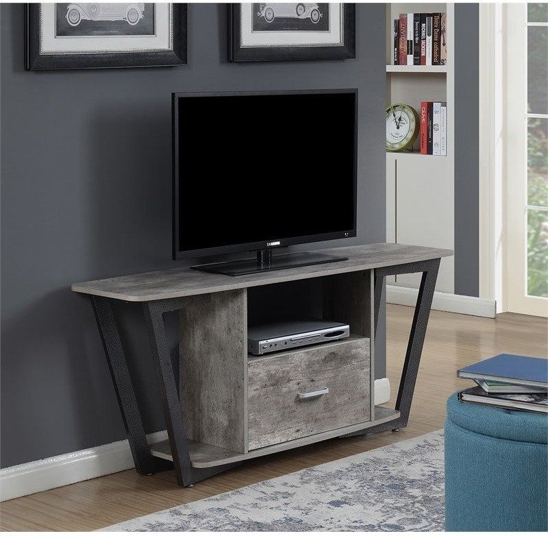 Convenience Concepts Graystone 60&quot; Tv Stand In Gray And Black Wood ... with Design Principles Behind Effective Media Console Selection