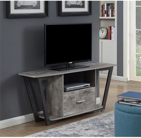 Convenience Concepts Graystone 60" Tv Stand In Gray And Black Wood ... with Design Principles Behind Effective Media Console Selection