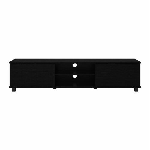 Corliving Hollywood Wood Grain Tv Stand With Doors For Tvs Up To 85 ... intended for Virlomi 71&quot; Black Wood Grain Tv Stand With Closed Storage - Tvs Up To 85&quot;