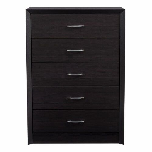 Corliving Newport 5 Drawer Tall Dresser Black, 1 Unit - Qfc for Corliving Boston 6 Drawer Dresser, Black