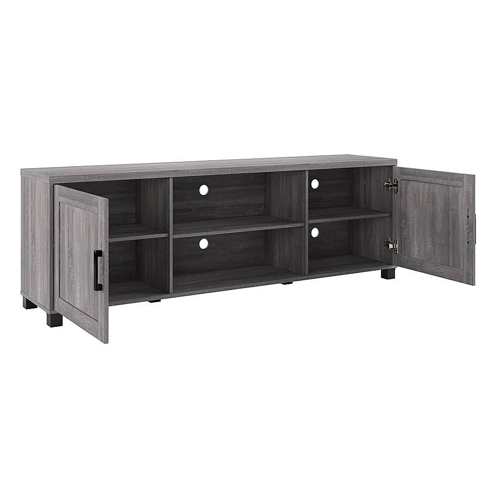 Corliving Virlomi Collection Tv Stand With Cabinets For Most Tvs Up To ... with regard to Virlomi 71&quot; Black Wood Grain Tv Stand With Closed Storage - Tvs Up To 85&quot;