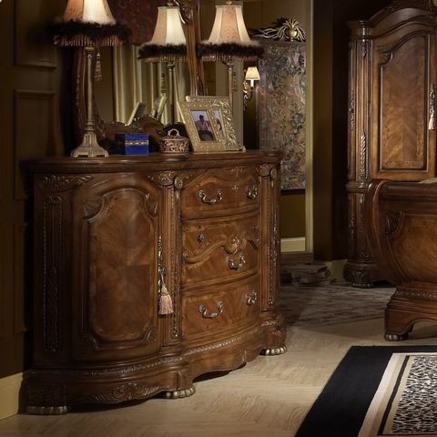 Cortina Honey Walnut 5 - Drawer Dresser | Exotic Bedrooms, Royal ... regarding Cortina Dresser And Mirror Set - Honey Walnut