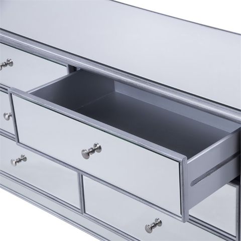 Elegant Decor Contempo 6 Drawer Contemporary Mirrored Dresser In ... with regard to Understanding the Appeal of Mirrored Furniture in Modern Interiors