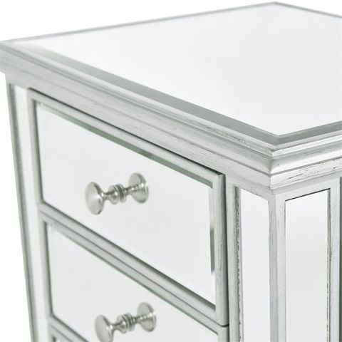 Elegant Decor Reflexion 7 Drawer Mirrored Lingerie Chest In Antique ... with Elegant Decor Reflexion 6 Drawer 48" Mirrored Dresser In Antique Silver
