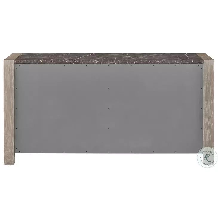 Erinn V X Weathered Oak With Taupe Linen 8 Drawer Vista Dresser From ... pertaining to 58&quot; X 16&quot; X 37&quot; Weathered Gray Dresser