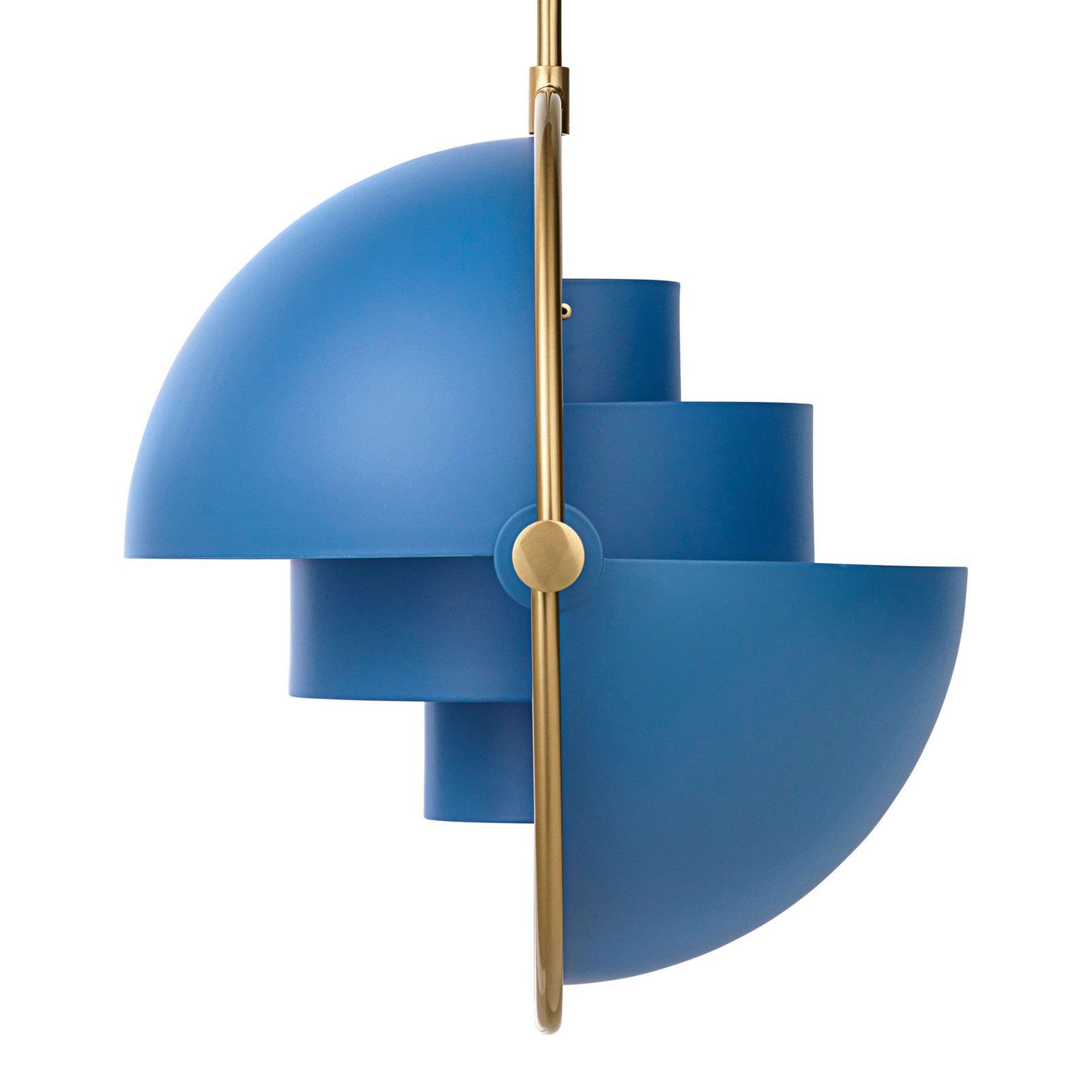 Gubi Multi-Lite Pendant Light, Ø 36 Cm, Brass/Blue | Lights.ie throughout How the Zeno 8.5 Wide Pendant with Metal Shade Transforms Interior Lighting