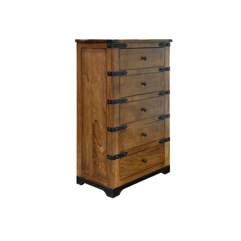 International Furniture Direct Parota 5 Drawer Chest | Wayfair inside Care tips and maintenance routines for preserving your Granville Parota dresser