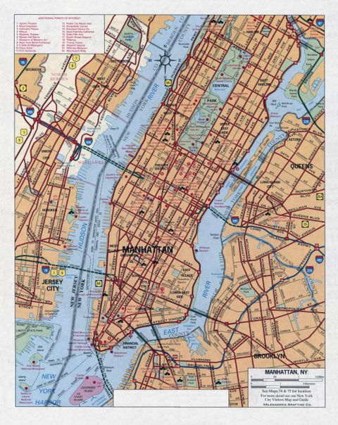 Large Detailed Road Map Of Manhattan (New York City). Manhattan Nyc ... in Exploring the Functional Benefits of Manhattan Comfort Landen 47 TV Console