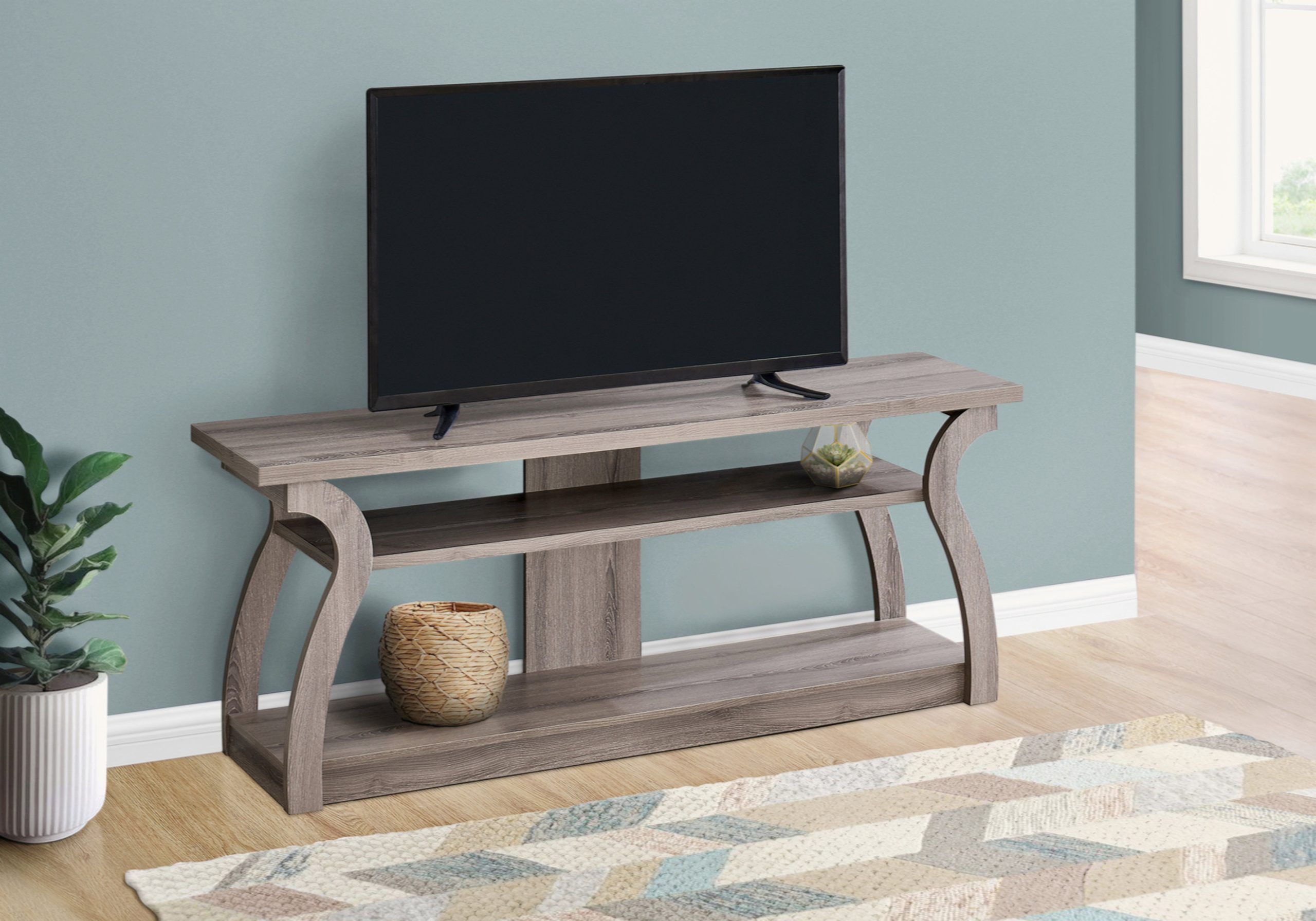 Lark Manor™ Tv Stand, 60 Inch, Console, Media Entertainment Center ... with Designing your bedroom space around a beige laminate tv stand