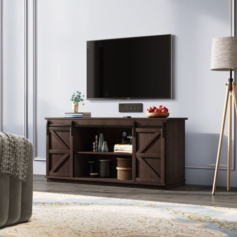 Laurel Foundry Modern Farmhouse Taft Avenue 58'' Media Console ... pertaining to Exploring the Functional Benefits of Taft 58 Black Entertainment Furniture
